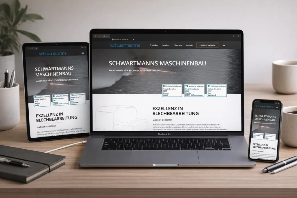 Webdesign Beispiel von KNDR 1 auf der Seite „Webdesign“