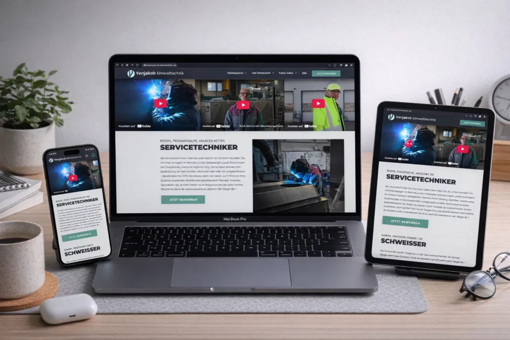 Webdesign Beispiel von KNDR 2 auf der Seite „Webdesign“
