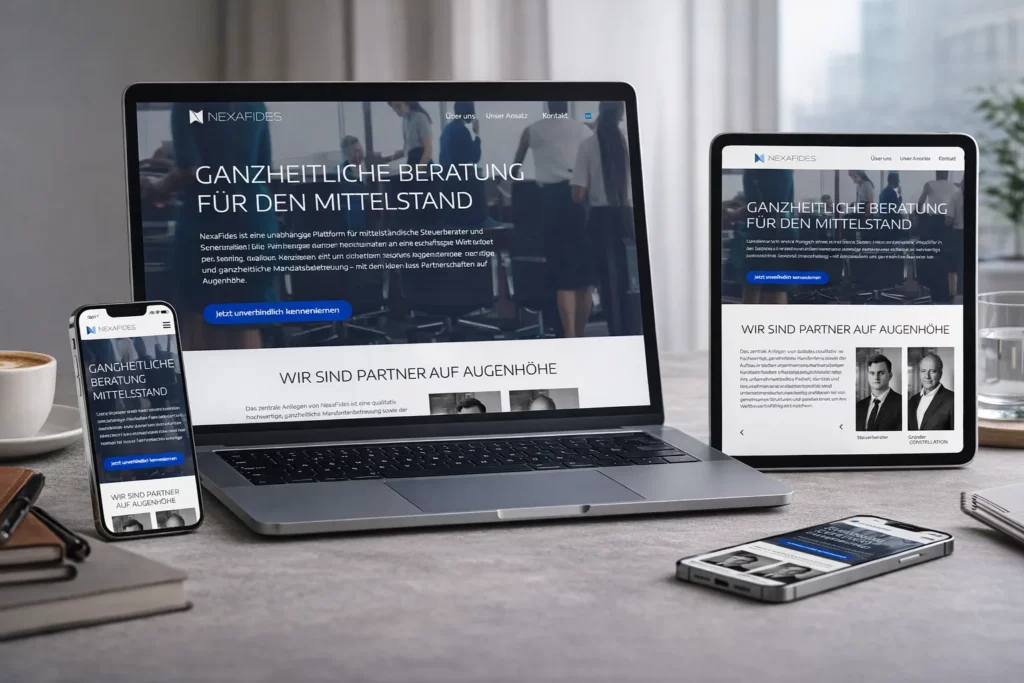 Webdesign Beispiel von KNDR 3 auf der Seite „Webdesign“