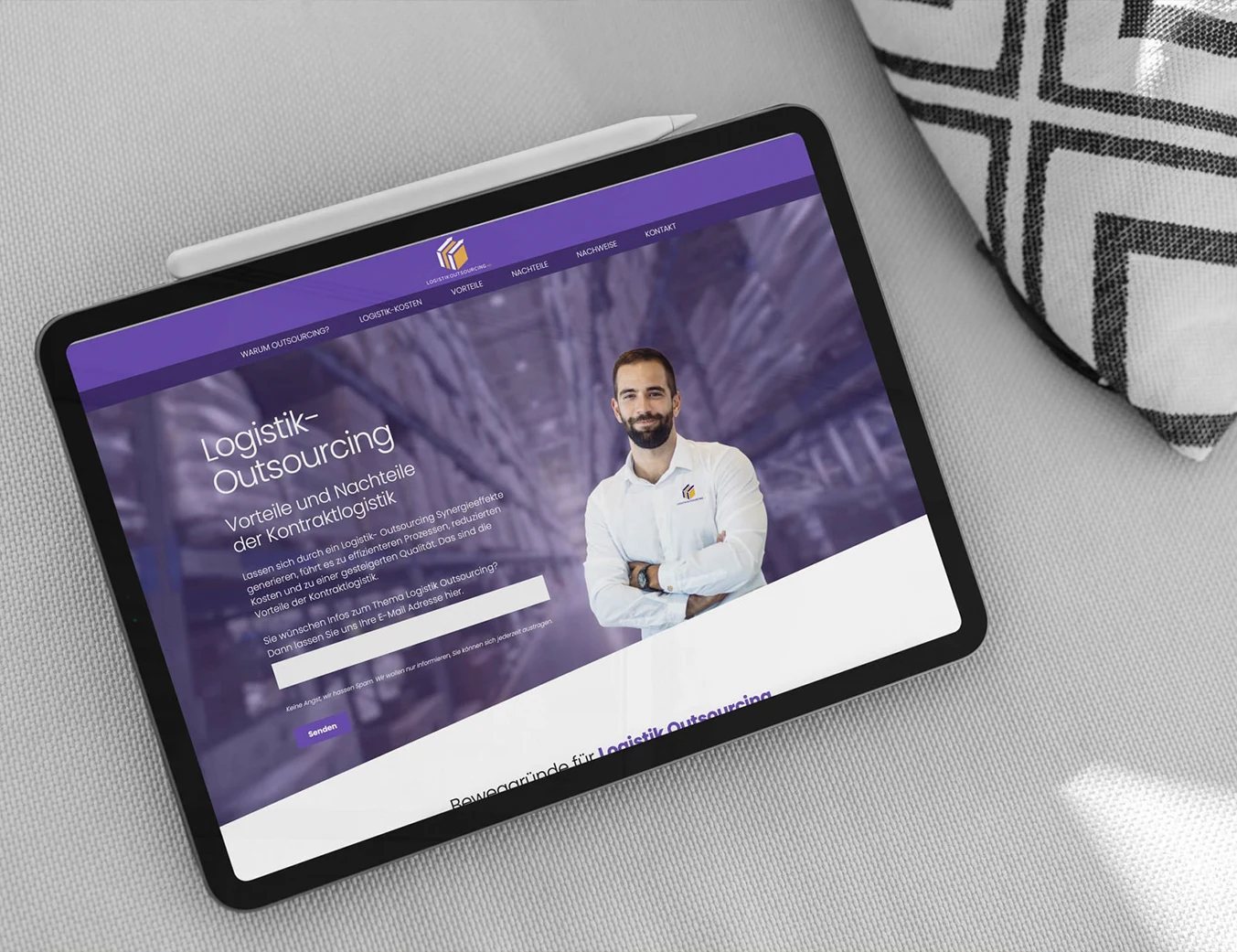 Webdesign auf der Seite „Media Production“