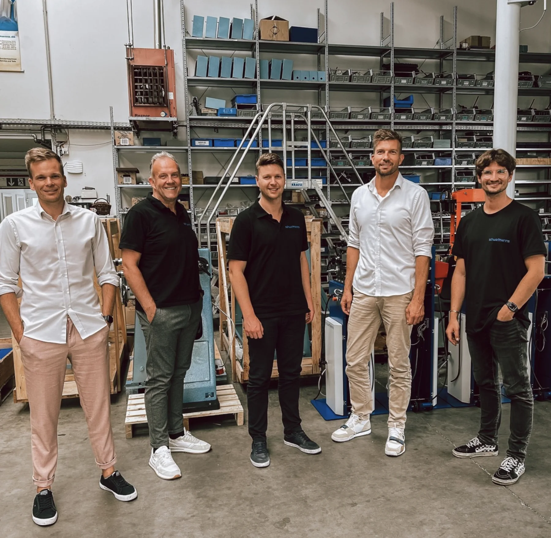 Projektteam in der Werkstatt von Schwartmanns